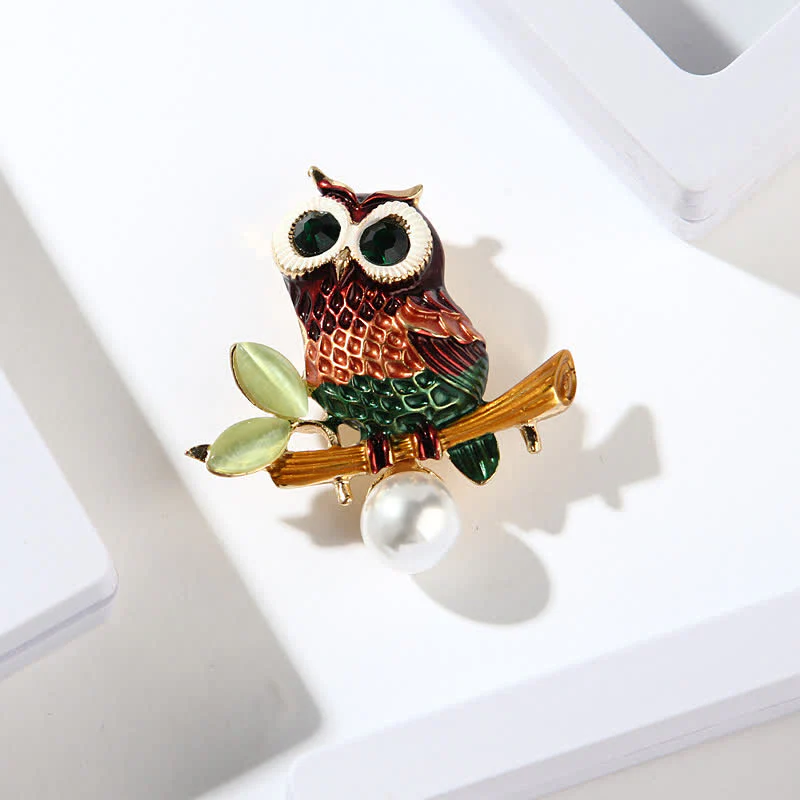 Women's Lovely Colourful Owl Brooch - Image 2