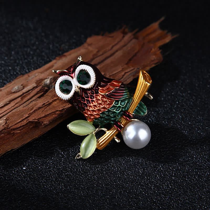 Women's Lovely Colourful Owl Brooch - Image 4