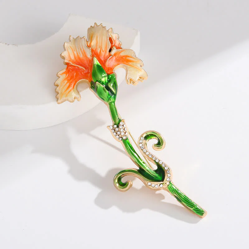 Women's Lovely Enameled Carnation Brooch