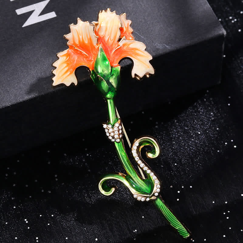 Women's Lovely Enameled Carnation Brooch - Image 5