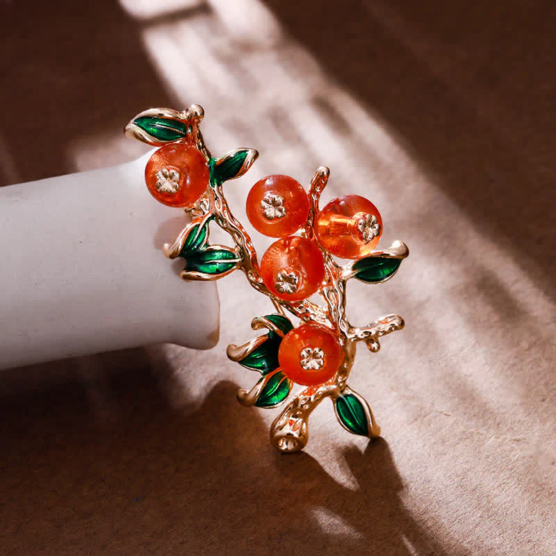 Women's Lucky Persimmon Tree Shape Brooch - Image 5