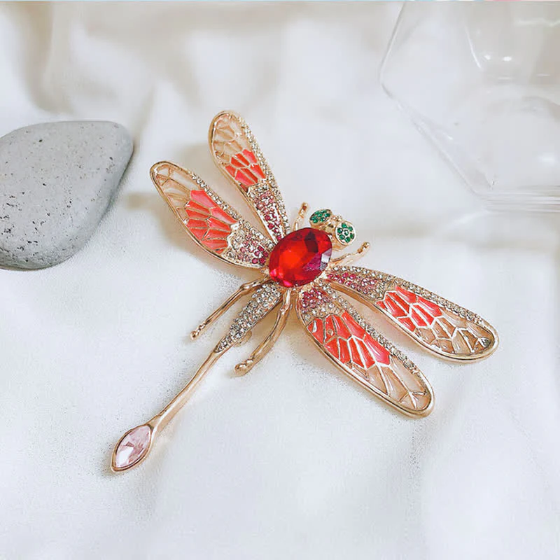 Women's Luxurious Palace Dragonfly Rhinestone Brooch - Image 6