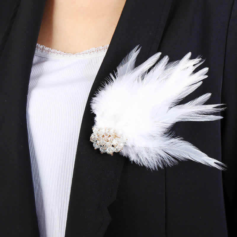 Women's Luxury Crystal Branch Snowflake Feather Brooch - Image 13