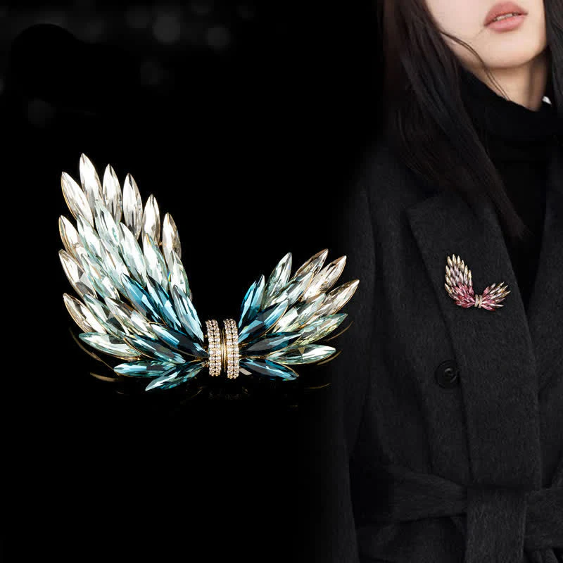 Women's Luxury Elegant Shiny Zircon Wings Brooch - Image 2