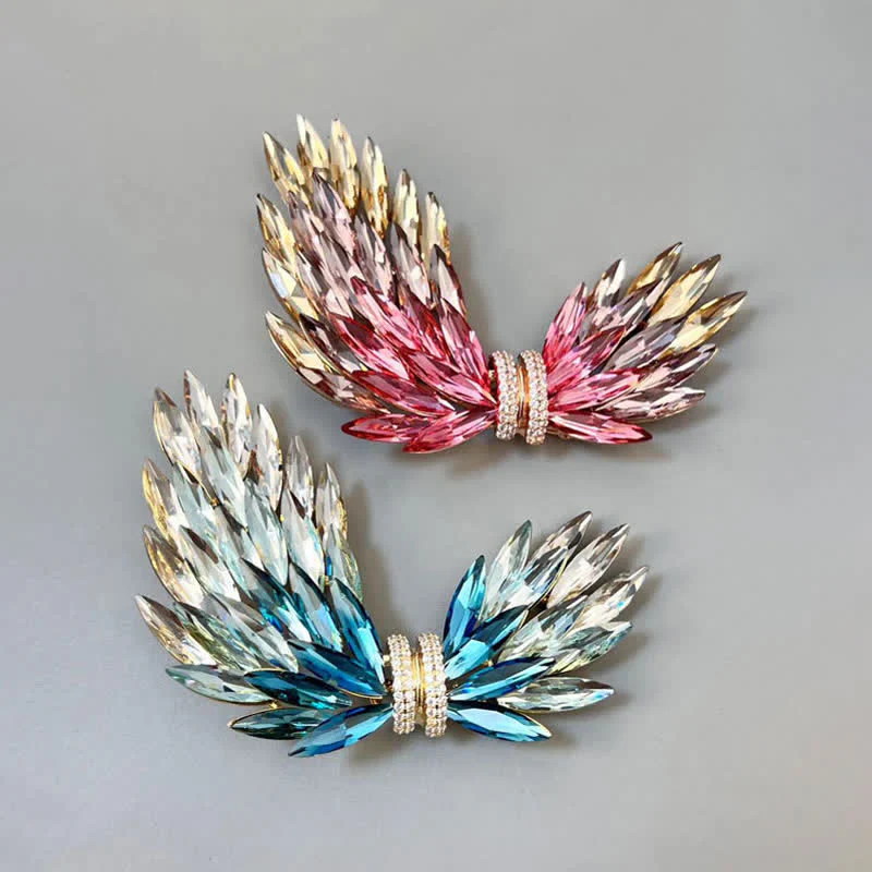 Women's Luxury Elegant Shiny Zircon Wings Brooch - Image 3