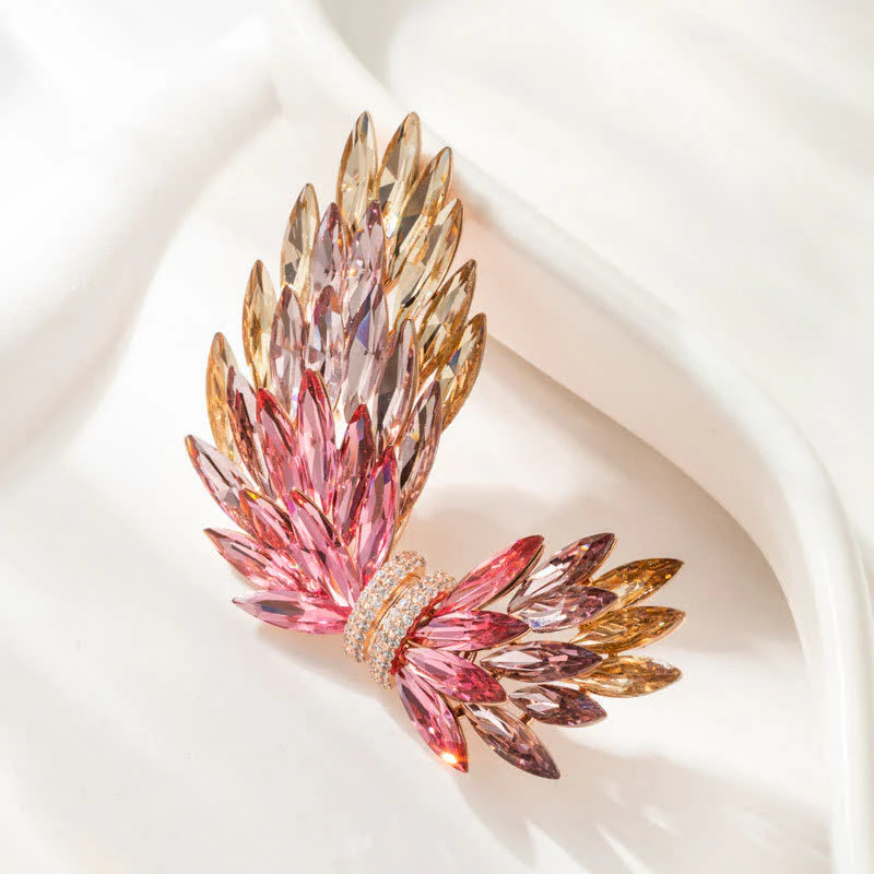 Women's Luxury Elegant Shiny Zircon Wings Brooch - Image 4