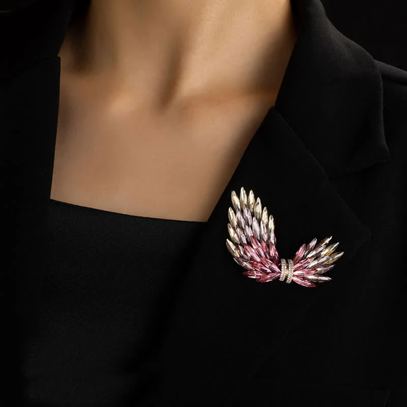 Women's Luxury Elegant Shiny Zircon Wings Brooch - Image 5