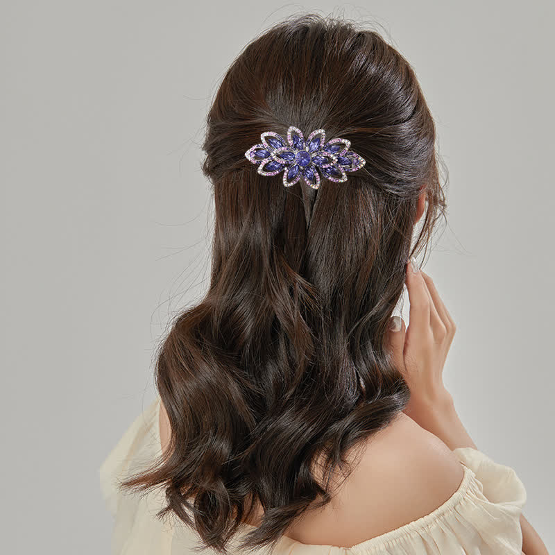 Women's Luxury Rhinestone Flower Hair Clip - Image 2