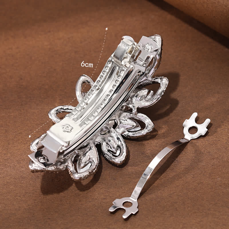 Women's Luxury Rhinestone Flower Hair Clip - Image 5