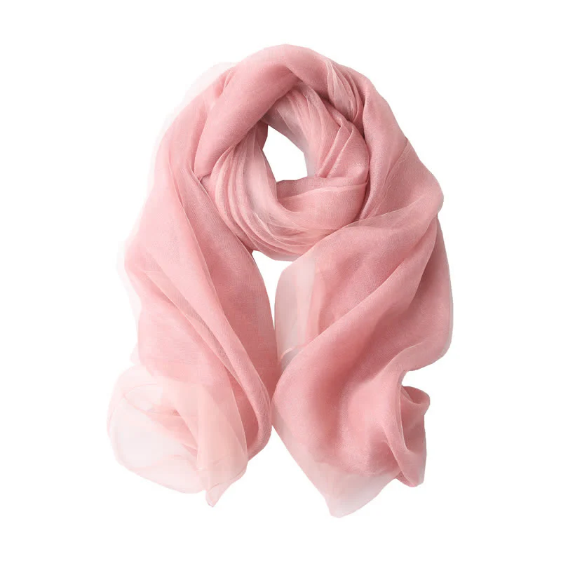 Women's Luxury Shimmering Organzan Silk Scarf - Image 10