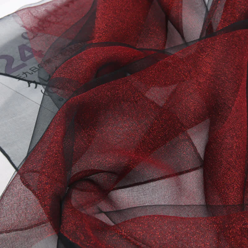 Women's Luxury Shimmering Organzan Silk Scarf - Image 4
