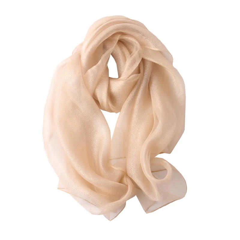 Women's Luxury Shimmering Organzan Silk Scarf - Image 6