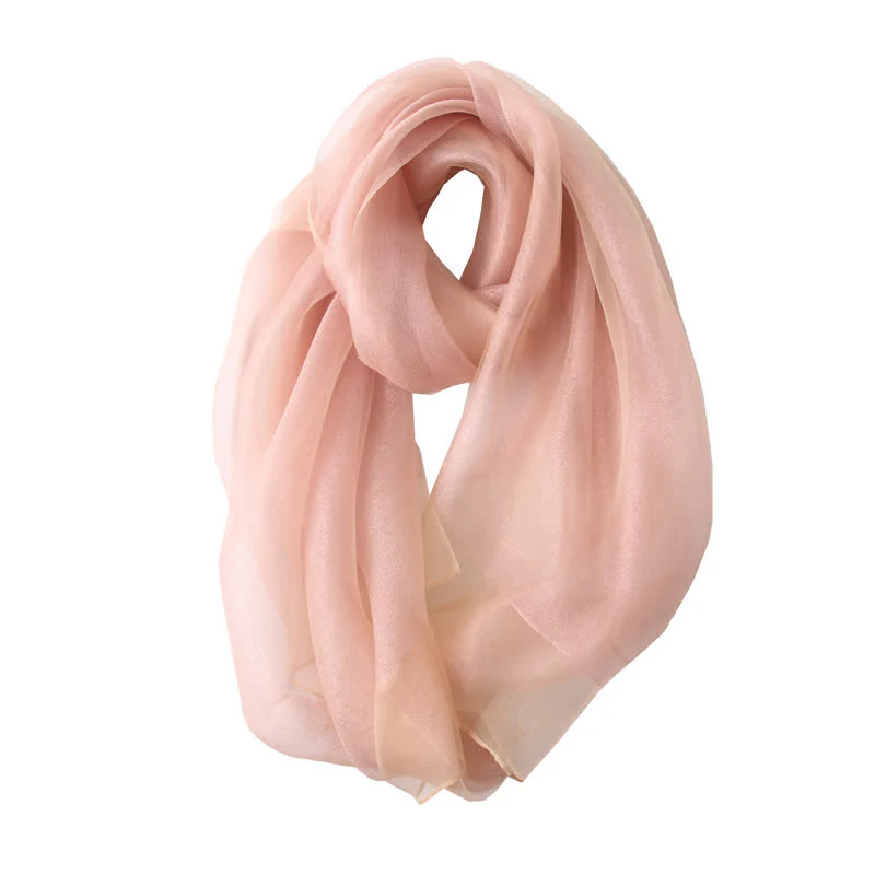 Women's Luxury Shimmering Organzan Silk Scarf - Image 7