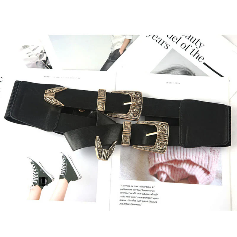 Women's Metal Carved Double Headed Buckle Corset Belt - Image 2