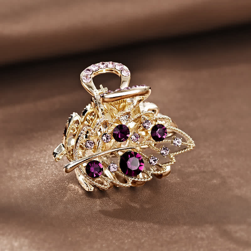 Women's Mini Sparkling Leaves Shape Claw Hair Clip - Image 6