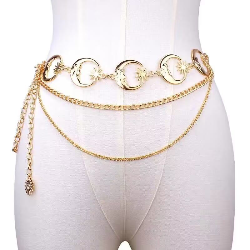 Women's Moon And Star Chain Belt Metal Waist Chain - Image 12