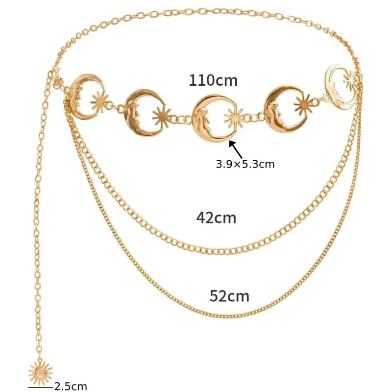 Women's Moon And Star Chain Belt Metal Waist Chain - Image 13