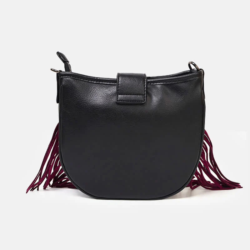 Women's Native Aztec Motifs Fringe Crossbody Bag - Image 4