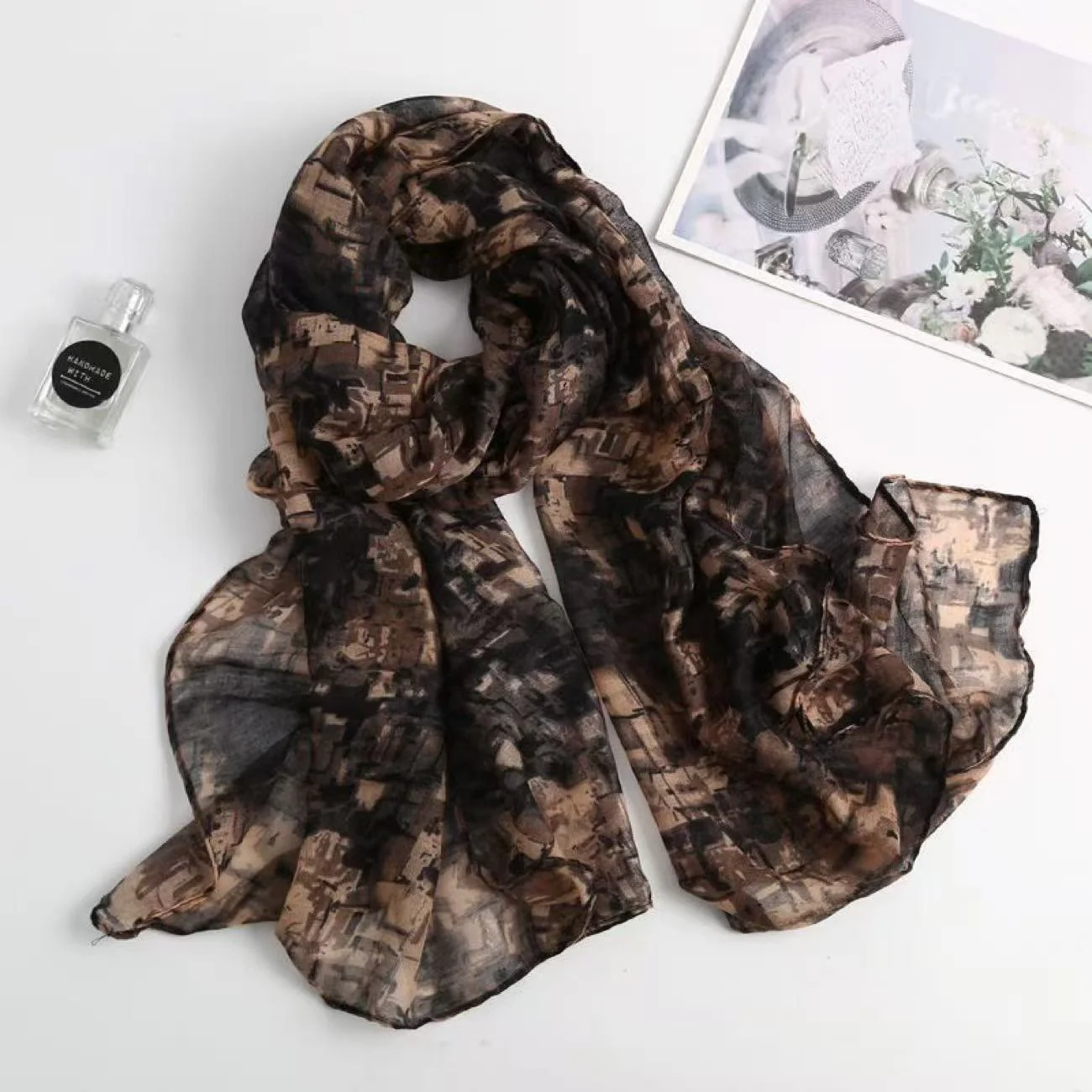 Women's Oil Painting Dyeing Summer Sunscreen Scarf - Image 4