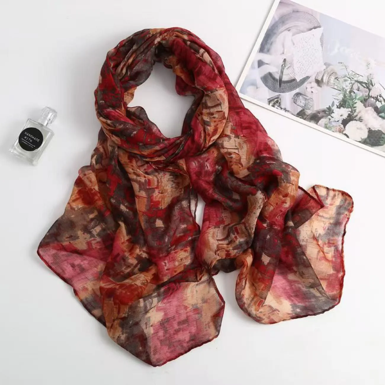 Women's Oil Painting Dyeing Summer Sunscreen Scarf - Image 5