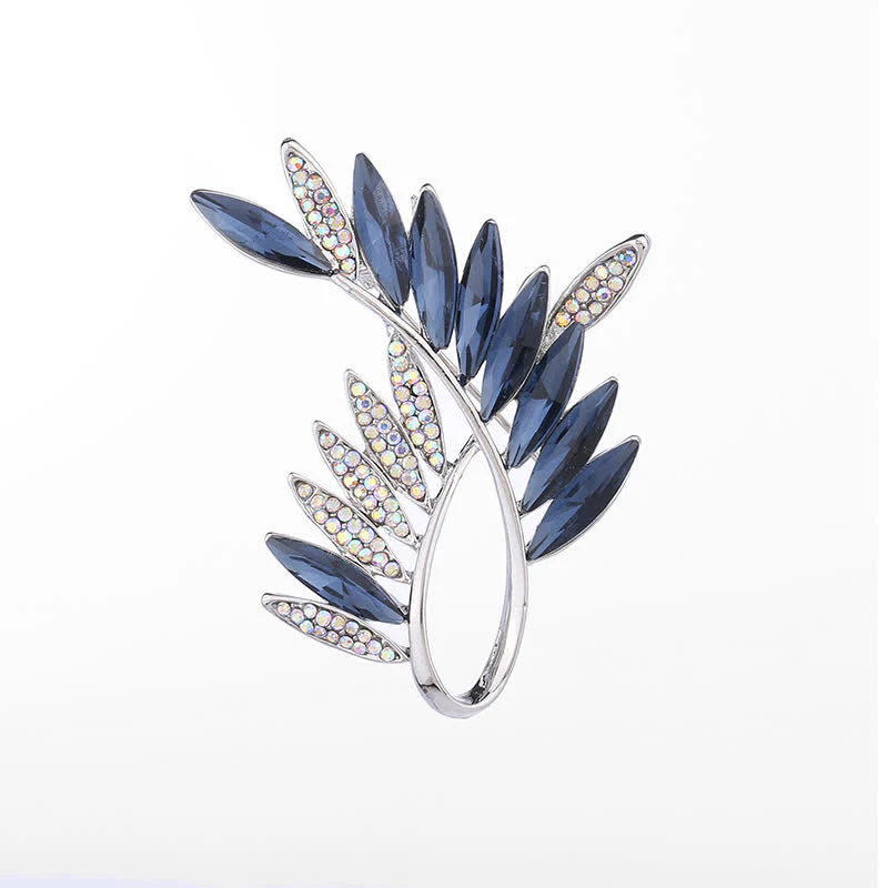 Women's Olive Branch Crystal Brooch - Image 5