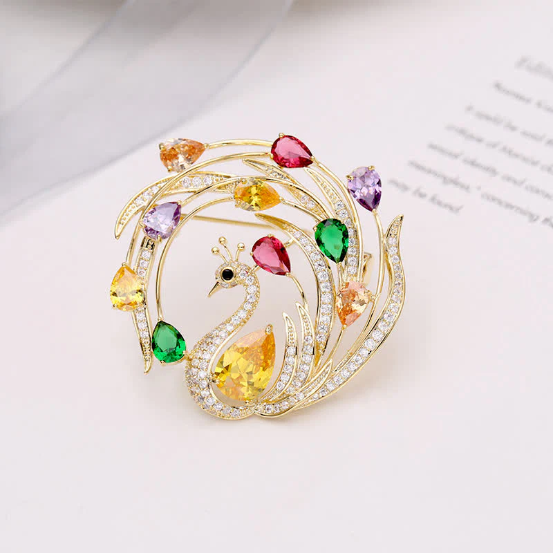 Women's Ornate Peacock Phoenix Brooch - Image 3