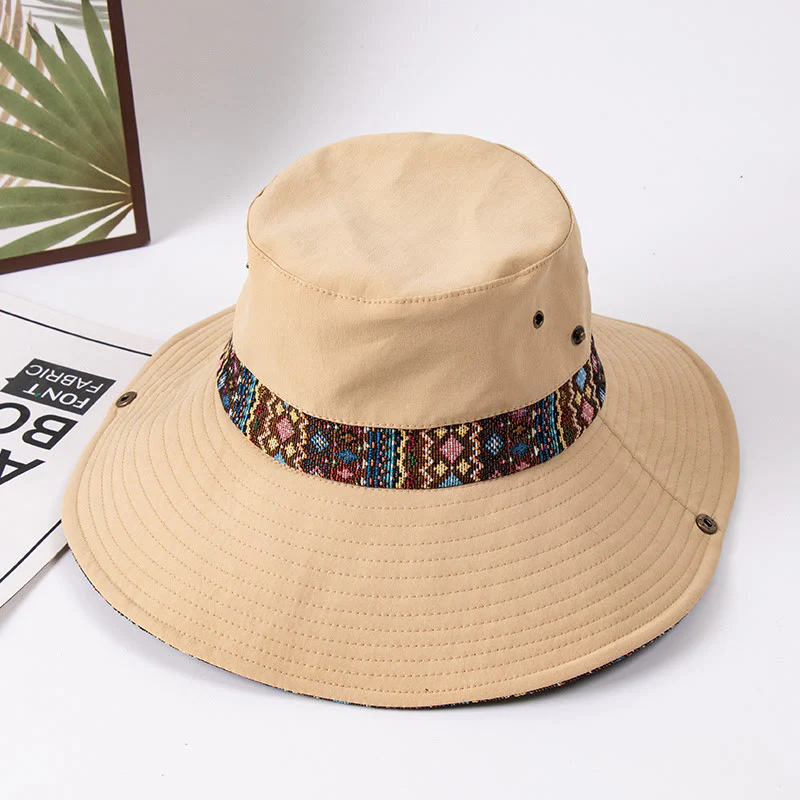 Women's Outdoor Sunshade Fisherman Hat With Metal Button - Image 2