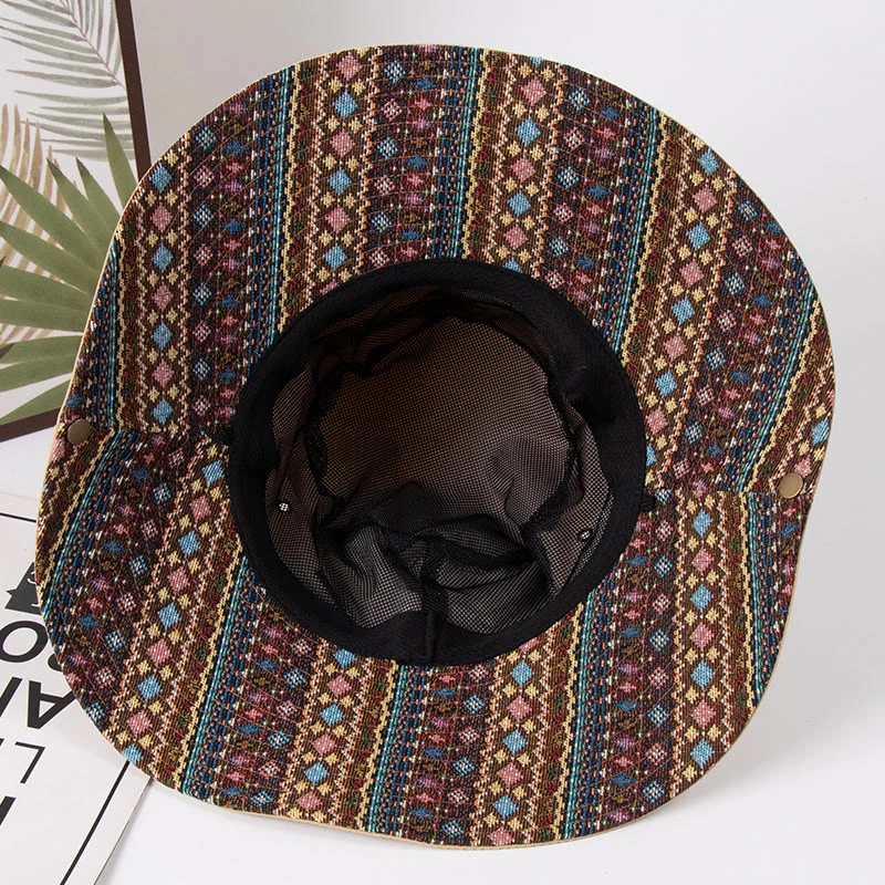 Women's Outdoor Sunshade Fisherman Hat With Metal Button - Image 3