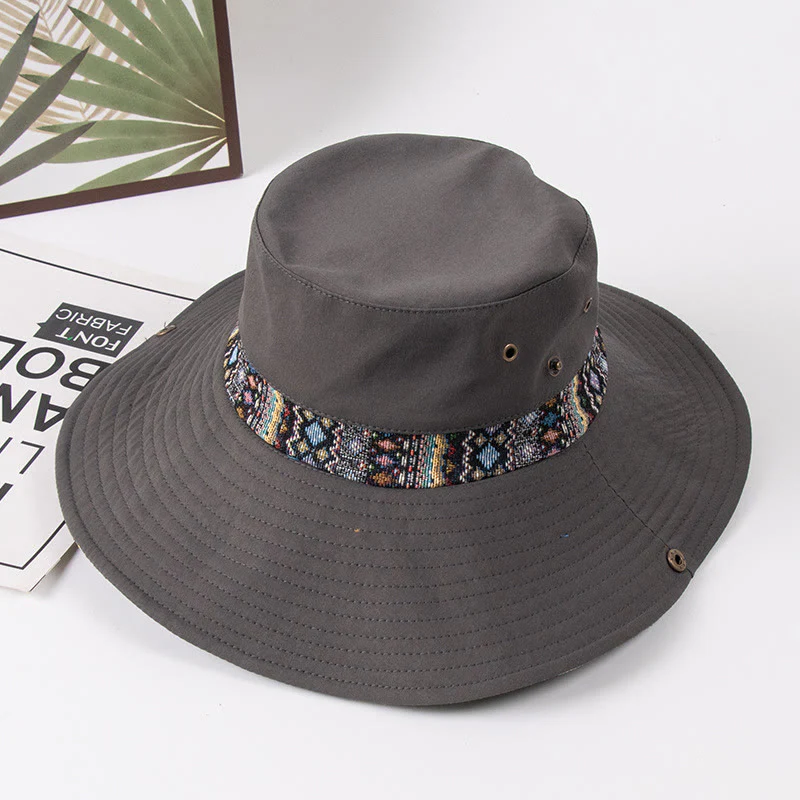 Women's Outdoor Sunshade Fisherman Hat With Metal Button - Image 7
