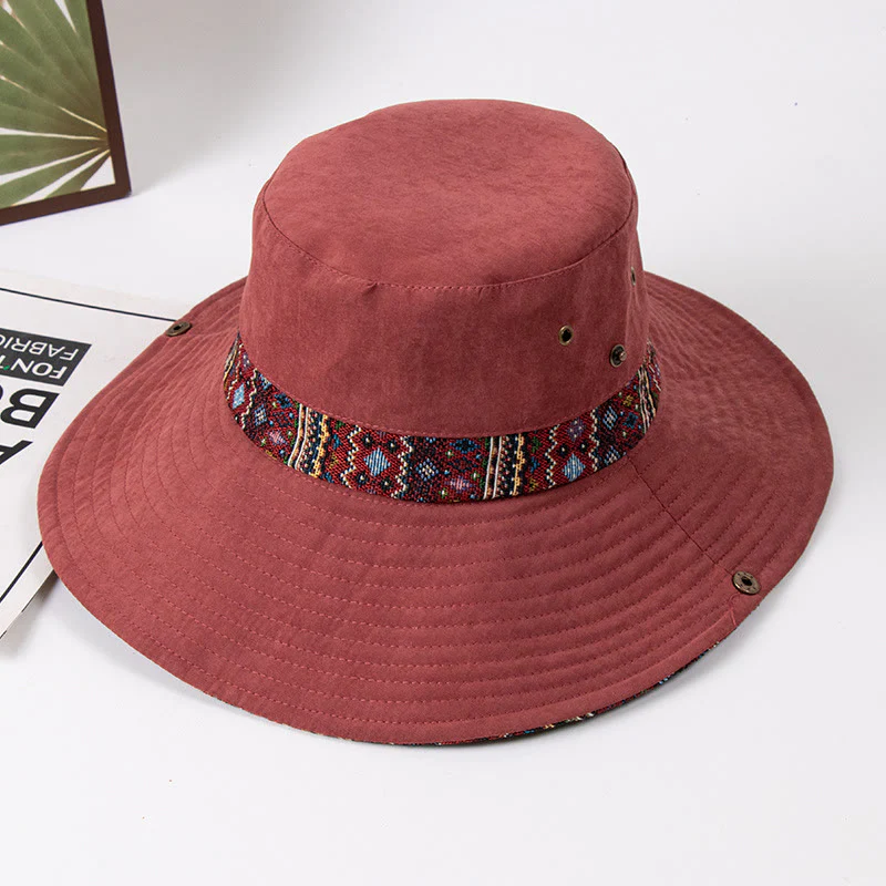 Women's Outdoor Sunshade Fisherman Hat With Metal Button - Image 8