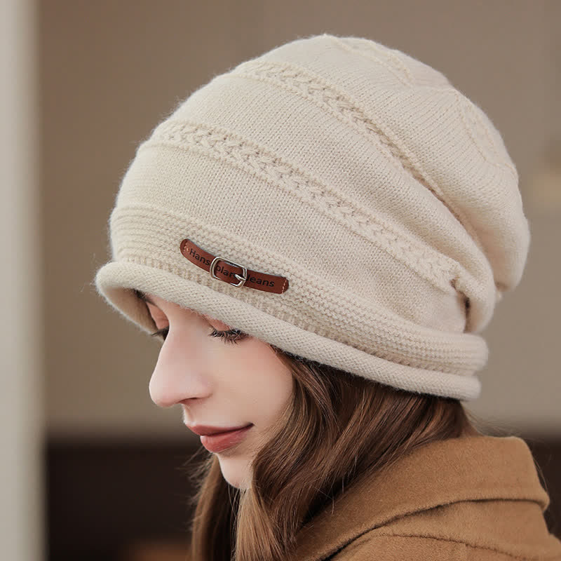Women's Packable Winter Cap Pile Knitted Hat - Image 2