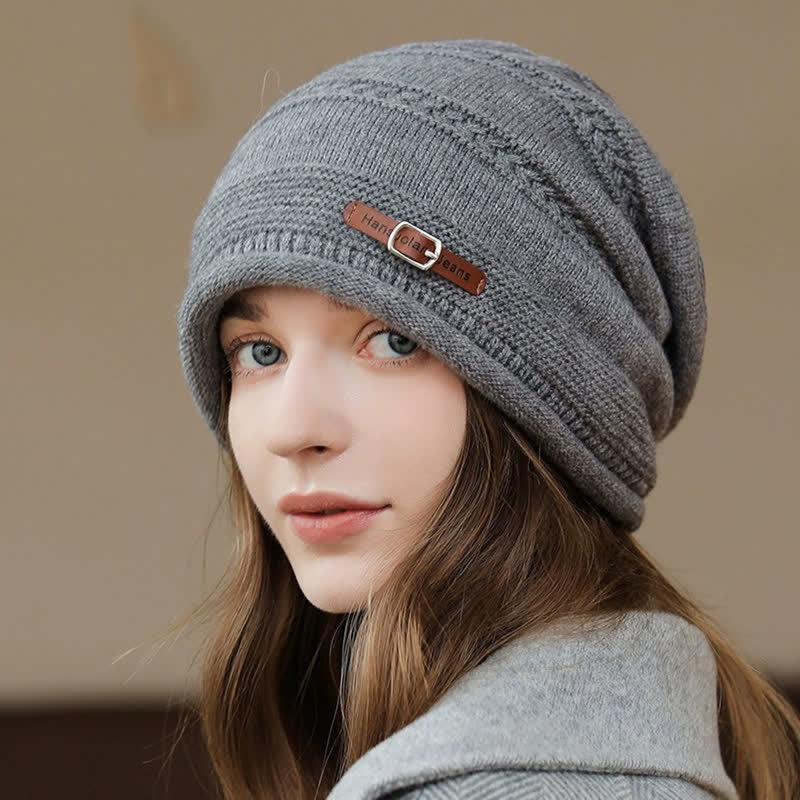 Women's Packable Winter Cap Pile Knitted Hat - Image 5