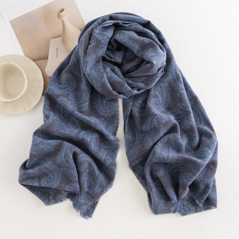 Women's Paisley Fall Winter Short Tasseled Scarf - Image 3