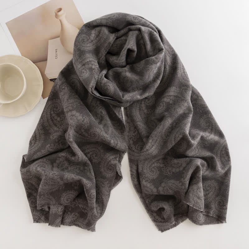 Women's Paisley Fall Winter Short Tasseled Scarf - Image 8