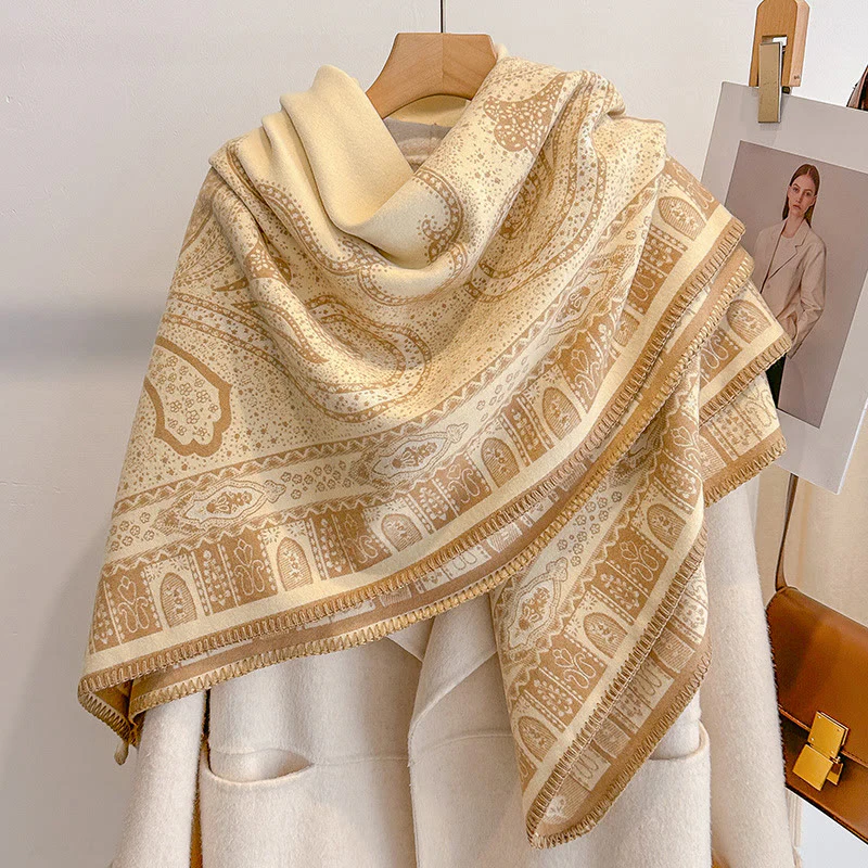 Women's Paisley Pattern Fringed Shawl Scarf