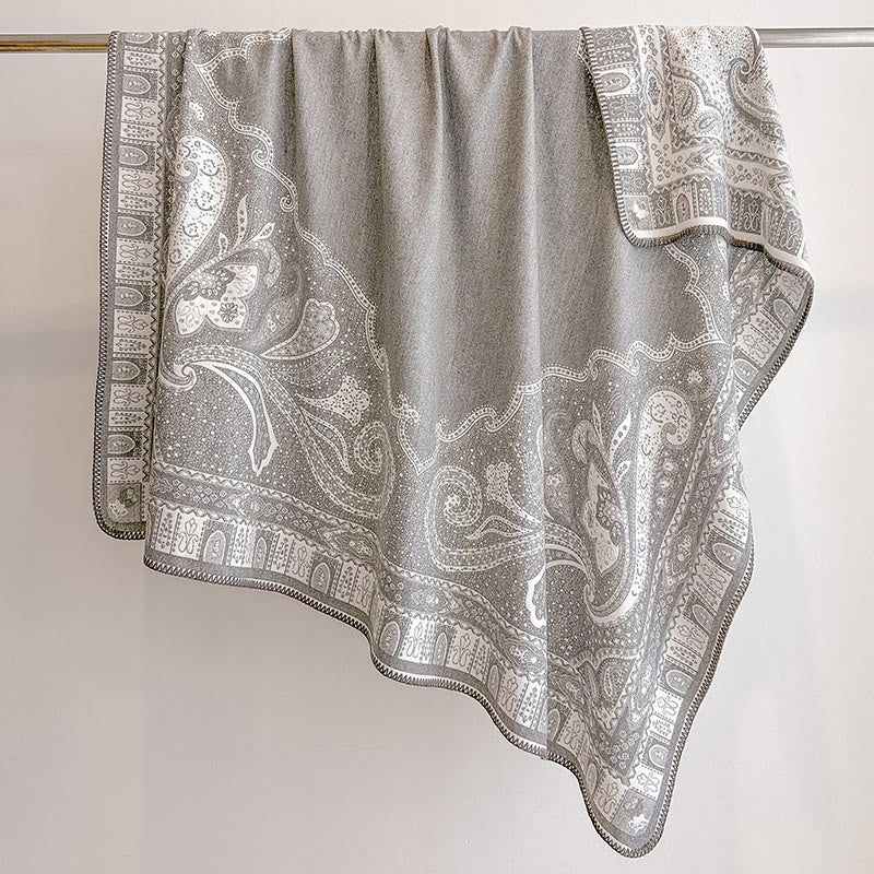 Women's Paisley Pattern Fringed Shawl Scarf - Image 5