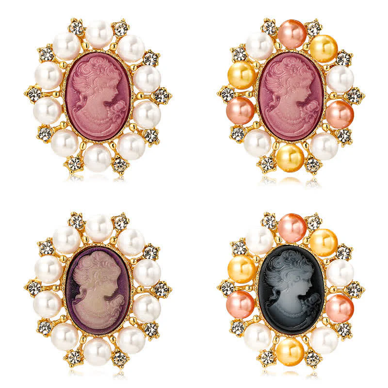 Women's Palace Relief Beauty Pearl Brooch - Image 11