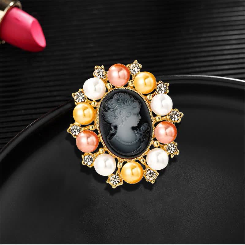 Women's Palace Relief Beauty Pearl Brooch - Image 13