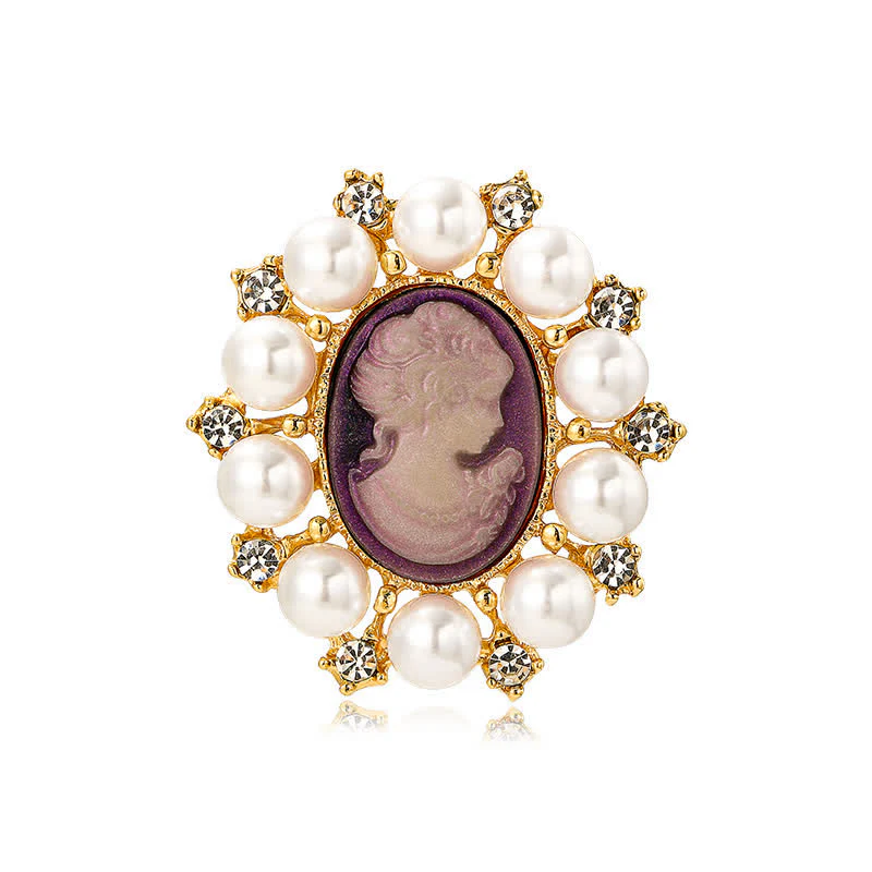 Women's Palace Relief Beauty Pearl Brooch - Image 15