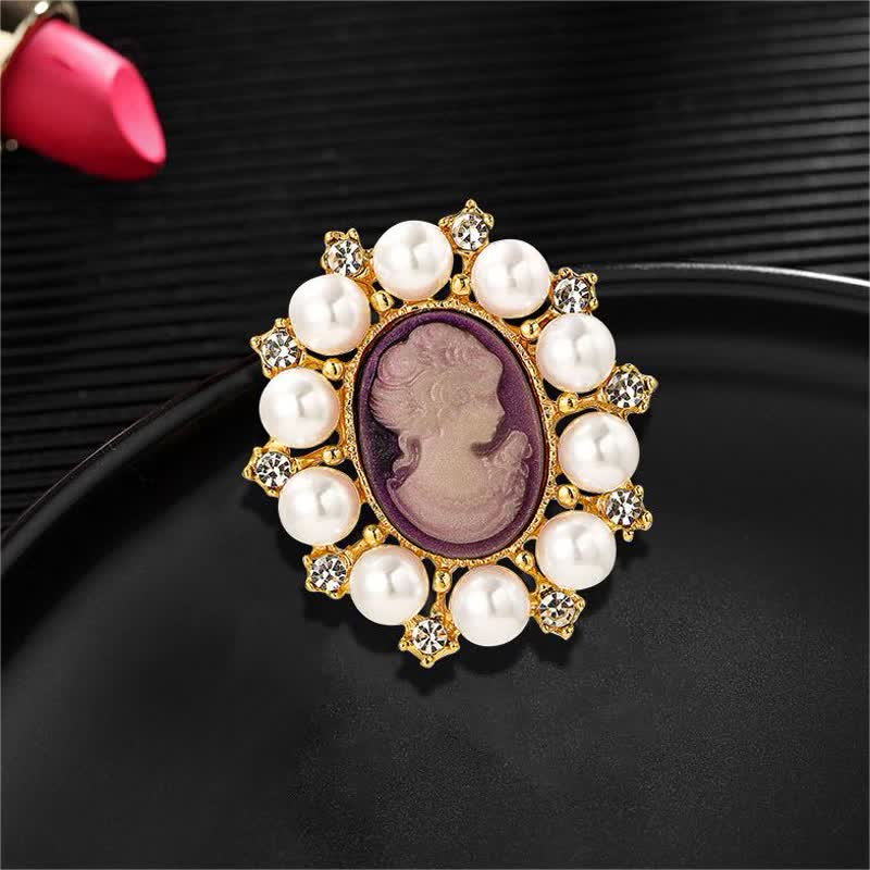 Women's Palace Relief Beauty Pearl Brooch - Image 16