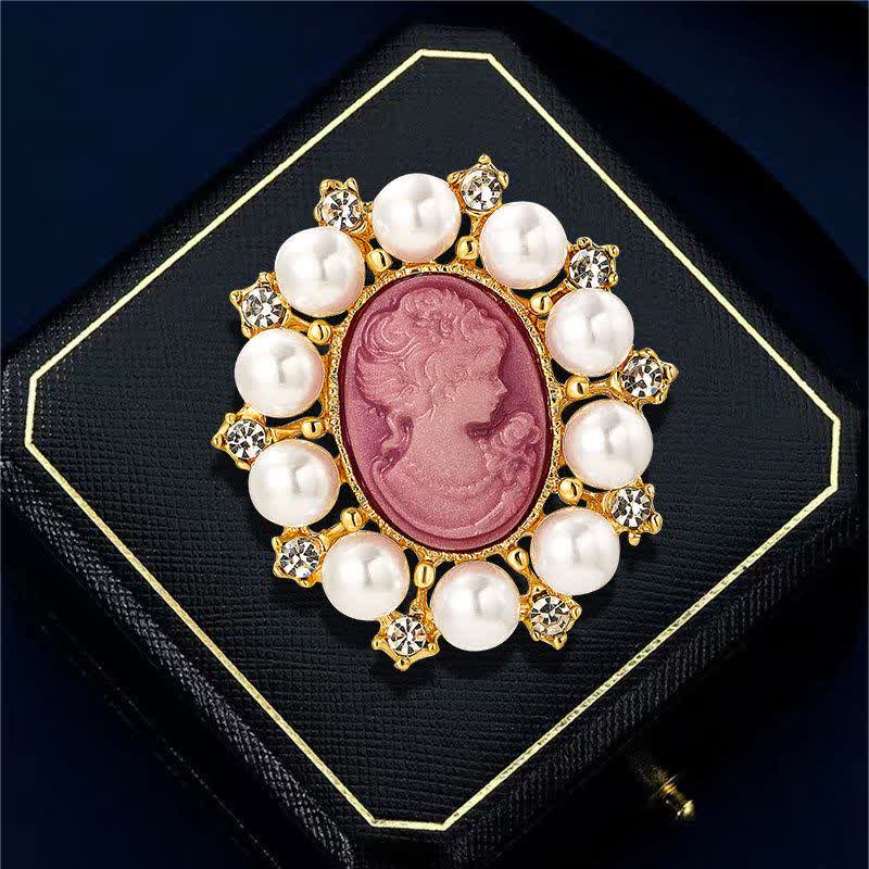 Women's Palace Relief Beauty Pearl Brooch - Image 4