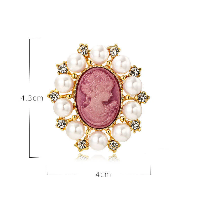 Women's Palace Relief Beauty Pearl Brooch - Image 6