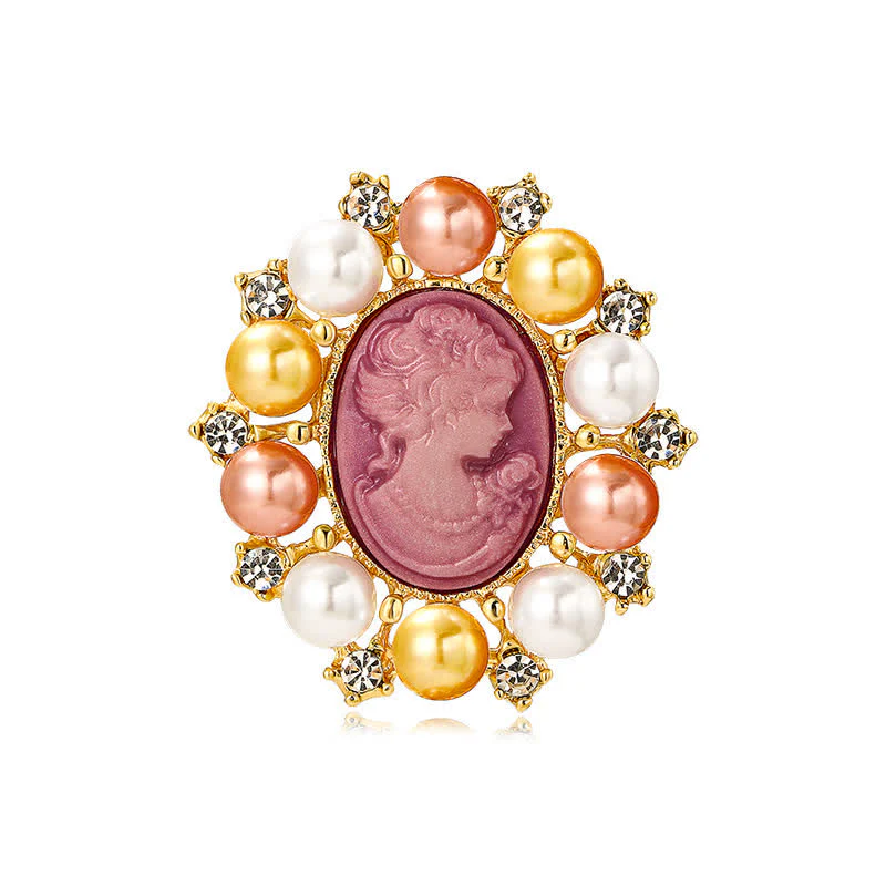 Women's Palace Relief Beauty Pearl Brooch - Image 8