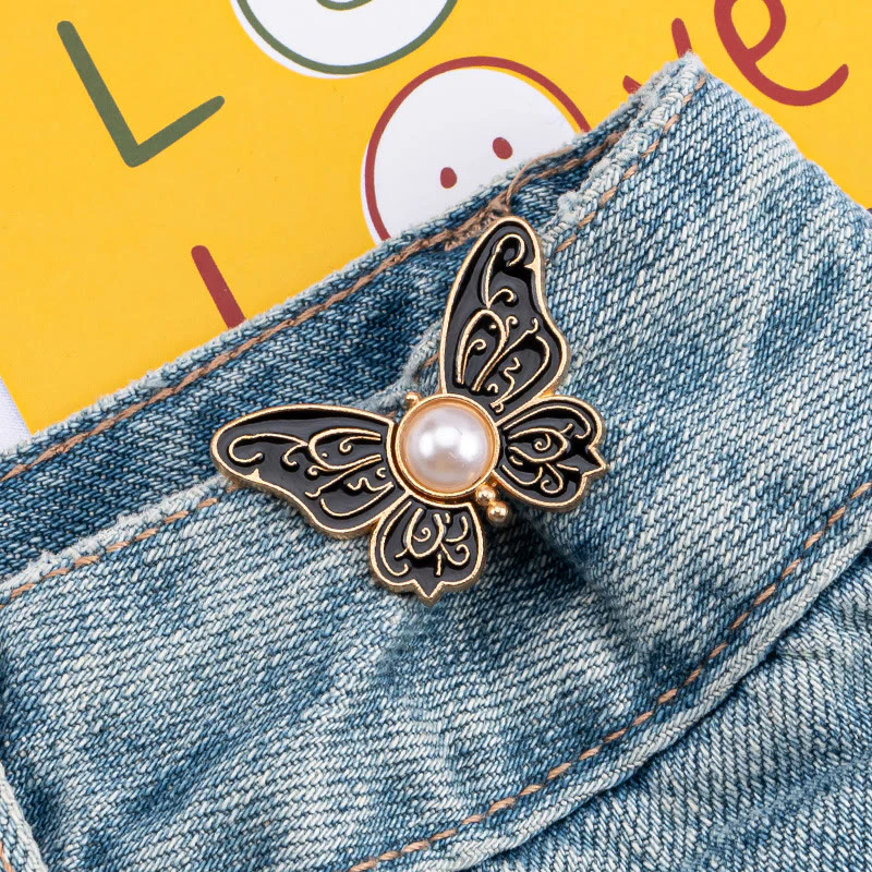 Women's Pearl & Butterfly Nail-Free Pants Belt Clip - Image 3