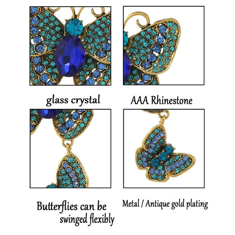 Women's Playful Triple Butterflies Brooch - Image 7