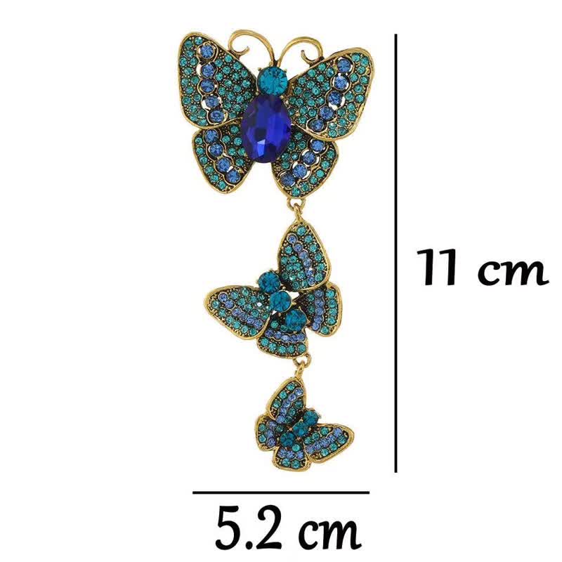Women's Playful Triple Butterflies Brooch - Image 8