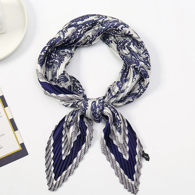 Women's Pleated Artistic Pattern Lightweight Flowy All-Season Scarf - Image 15