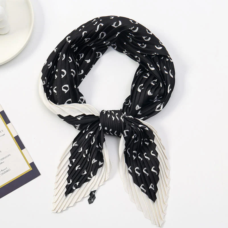 Women's Pleated Artistic Pattern Lightweight Flowy All-Season Scarf - Image 20