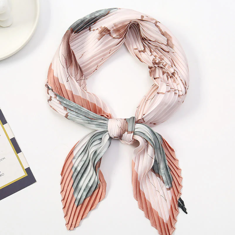 Women's Pleated Artistic Pattern Lightweight Flowy All-Season Scarf - Image 21