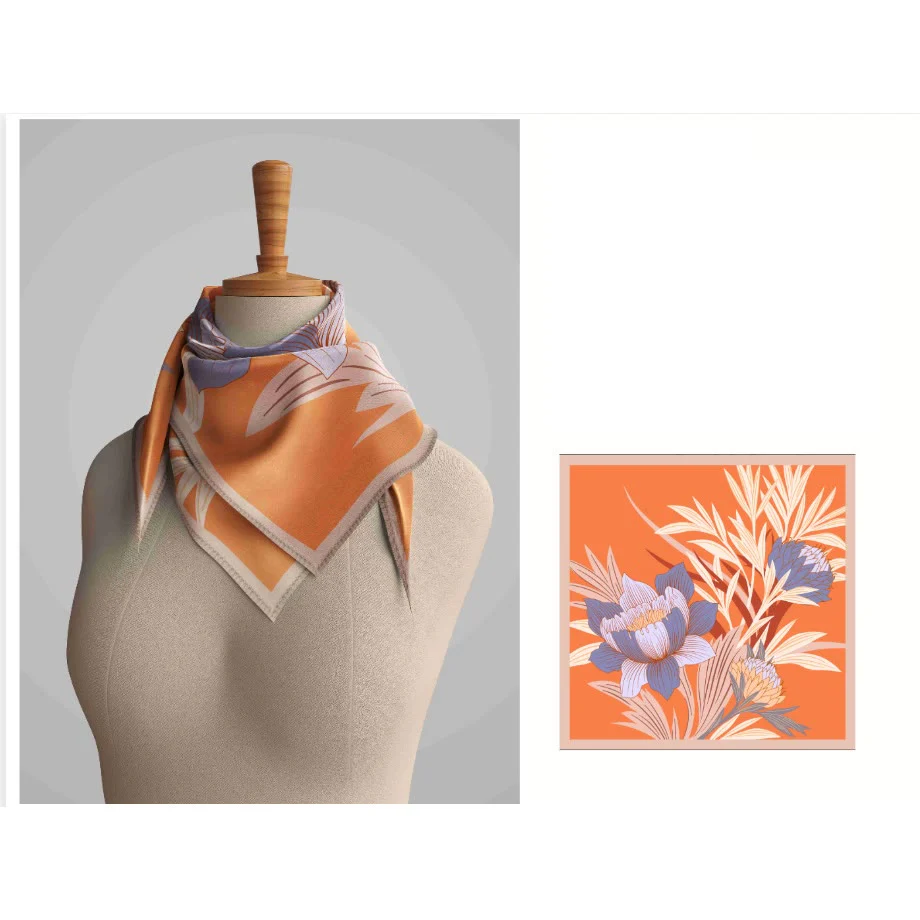 Women's Protea Floral Spring Silk Thin Scarf - Image 6